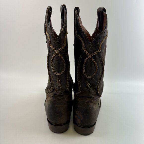 Dan Post Albany Boot Western Cowboy Brown Leather Bucklace Pull One Mens 9 EWide - Picture 5 of 16